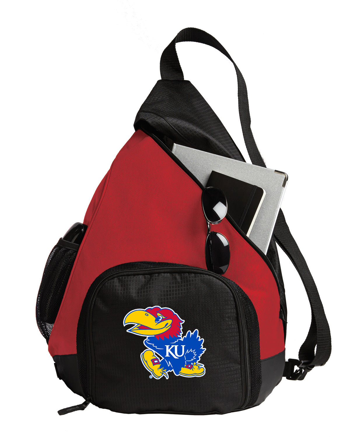 University of Kansas Sling Backpack KU Jayhawks Bag with Soccer Ball or Volleyball Bag Sports Gear Compartment Practice Bag