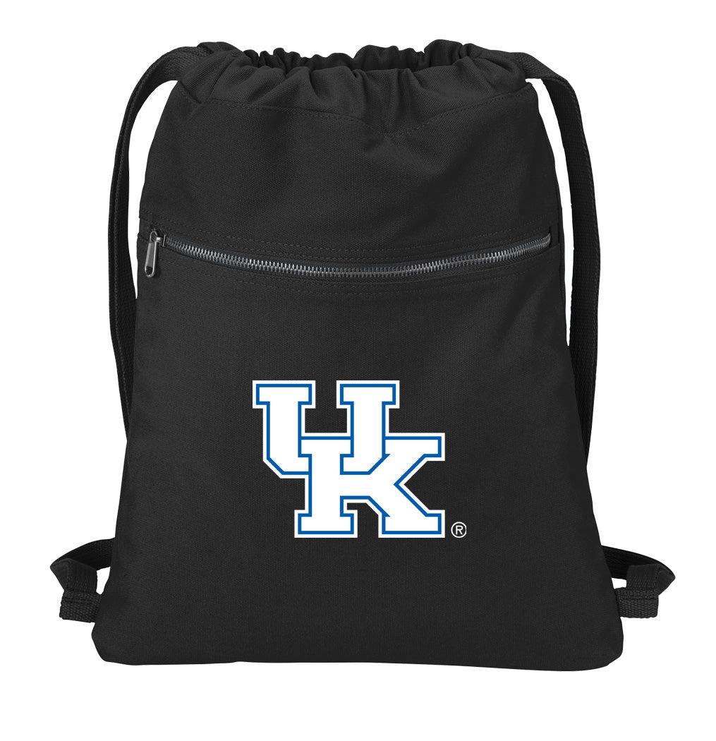 University of Kentucky Canvas Drawstring Backpack UK Wildcats Cotton Cinch Pack Bag