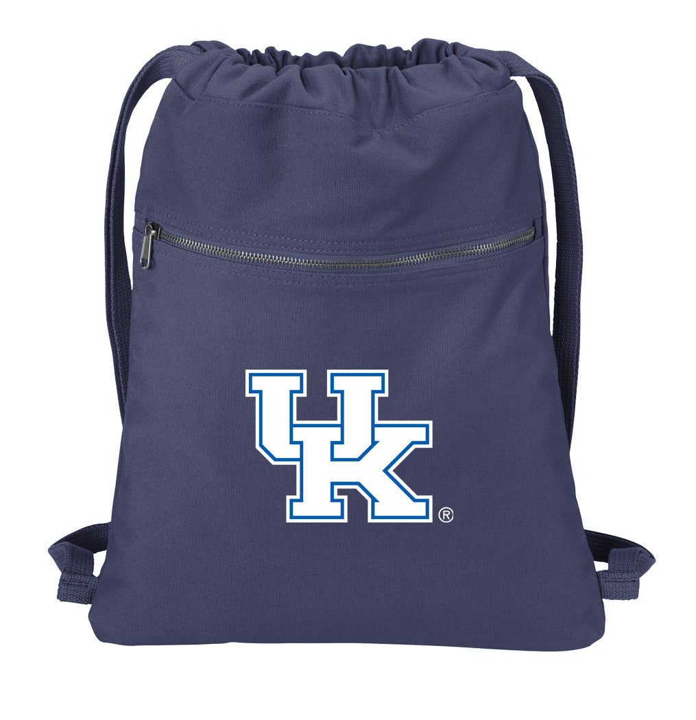 University of Kentucky Canvas Drawstring Backpack UK Wildcats Cotton Cinch Pack Bag