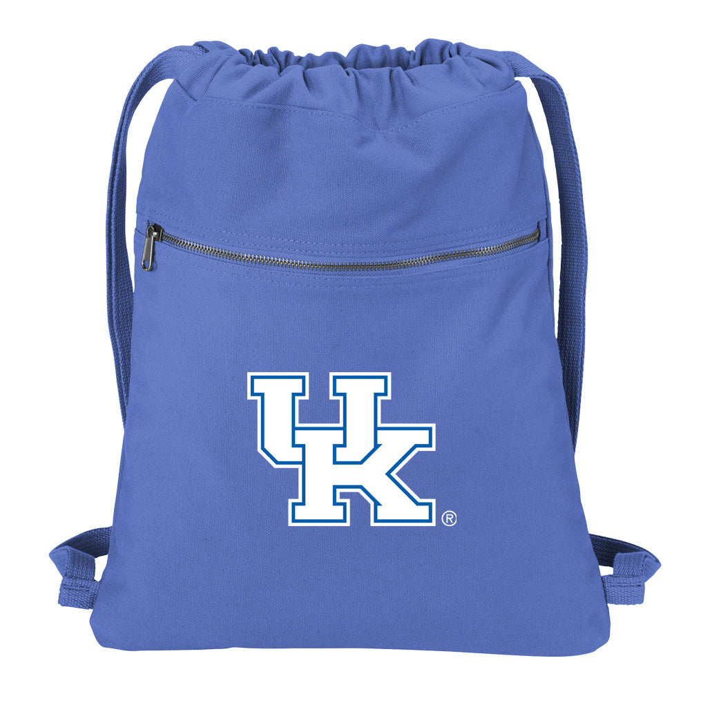 University of Kentucky Canvas Drawstring Backpack UK Wildcats Cotton Cinch Pack Bag