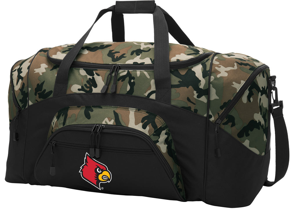 University of Louisville Large Camo Duffel Bag Louisville Cardinals Suitcase or Sports Gear Bag