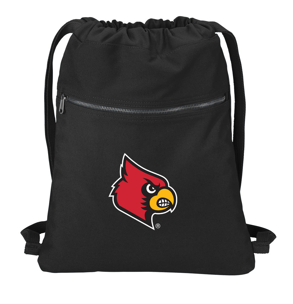 University of Louisville Canvas Drawstring Backpack Louisville Cardinals Cotton Cinch Pack Bag