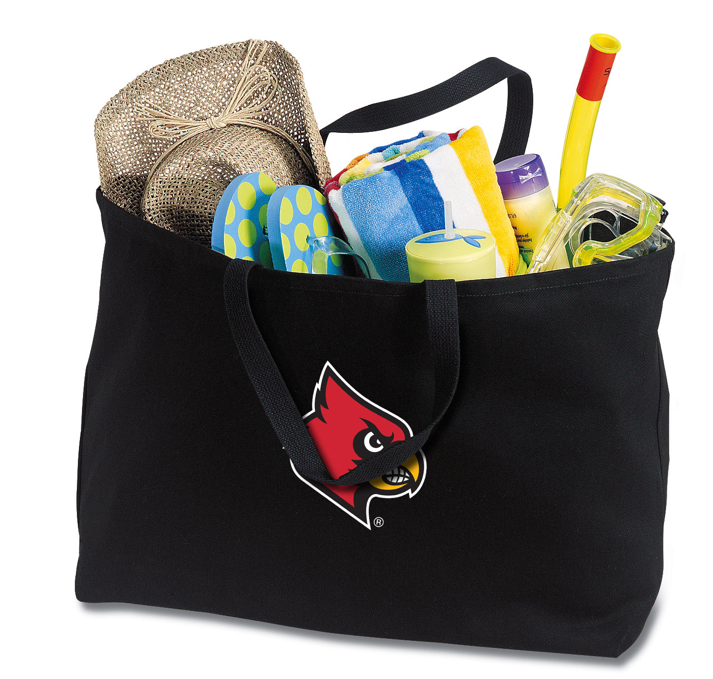 University of Louisville Large Tote Bag Louisville Cardinals Jumbo Tote for Beach Pool or Travel