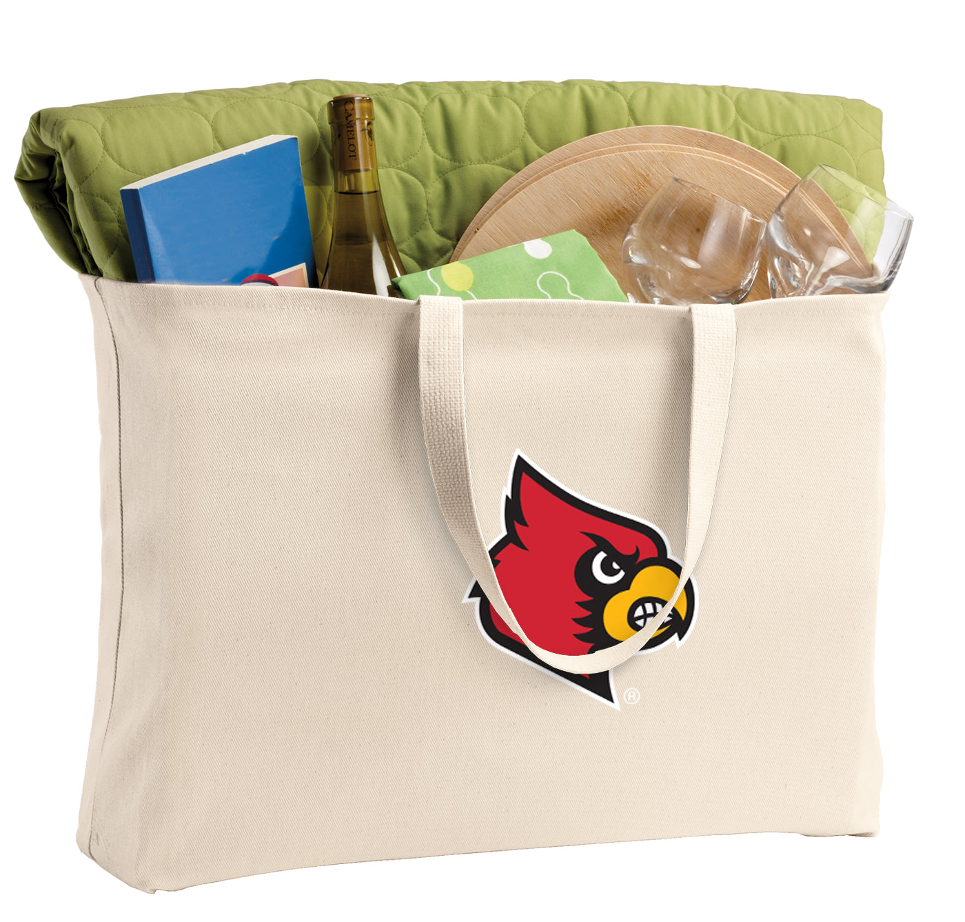 University of Louisville Large Tote Bag Louisville Cardinals Jumbo Tote for Beach Pool or Travel