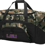 LSU Tigers Large Camo Duffel Bag LSU Suitcase or Sports Gear Bag