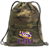 LSU Camo Drawstring Backpack LSU Tigers Hoody Style Cinch Pack Bag