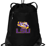 LSU Drawstring Backpack LSU Tigers Cinch Pack - Mesh & Microfiber