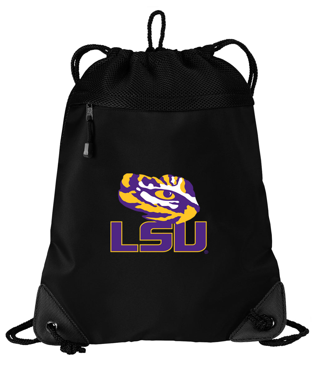 LSU Drawstring Backpack LSU Tigers Cinch Pack - Mesh & Microfiber