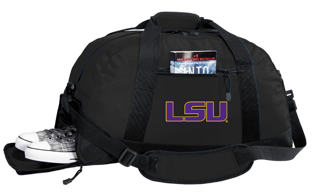 LSU Tigers Duffel Bag LSU Gym or Sports Bag with Shoe Pocket