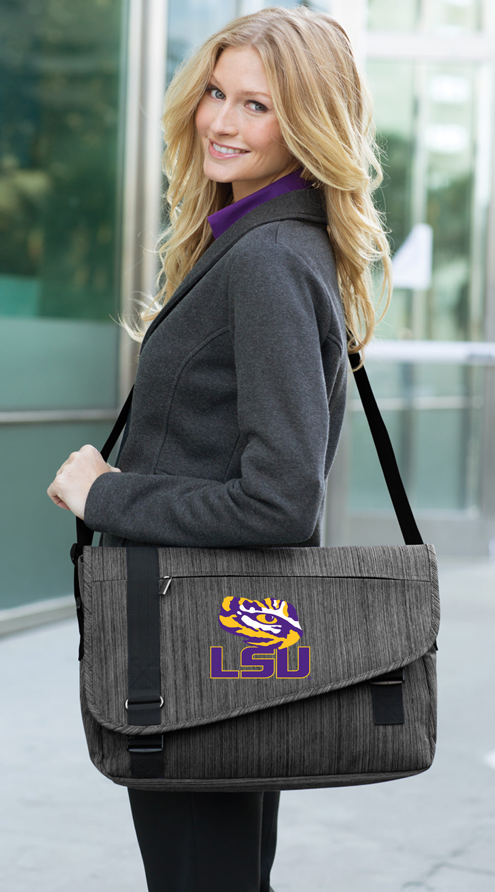 LSU Laptop Computer Bag LSU Tigers Briefcase or Travel Messenger Bag