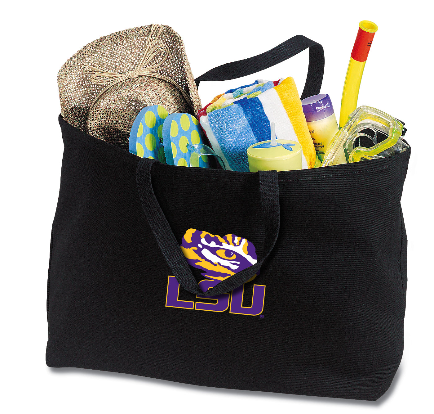 LSU Large Tote Bag LSU Tigers Jumbo Tote for Beach Pool or Travel