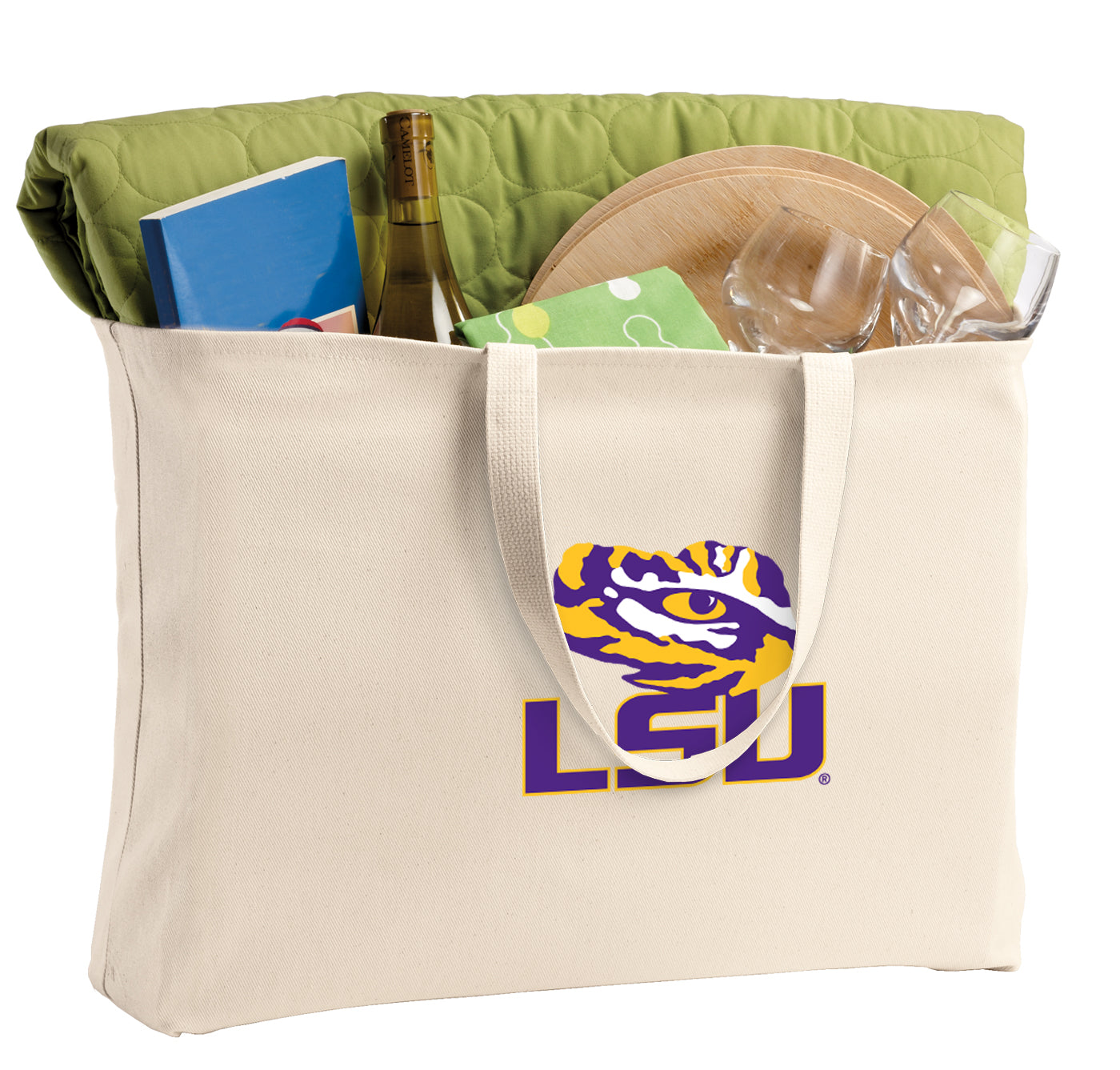 LSU Large Tote Bag LSU Tigers Jumbo Tote for Beach Pool or Travel