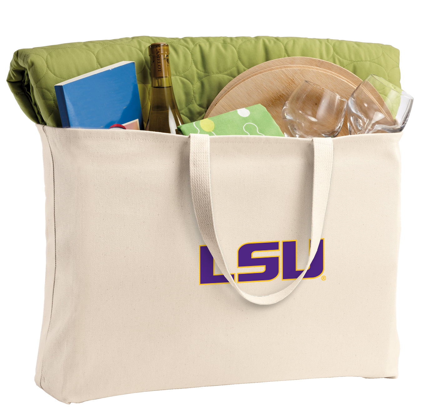 LSU Tigers Large Tote Bag LSU Jumbo Tote for Beach Pool or Travel