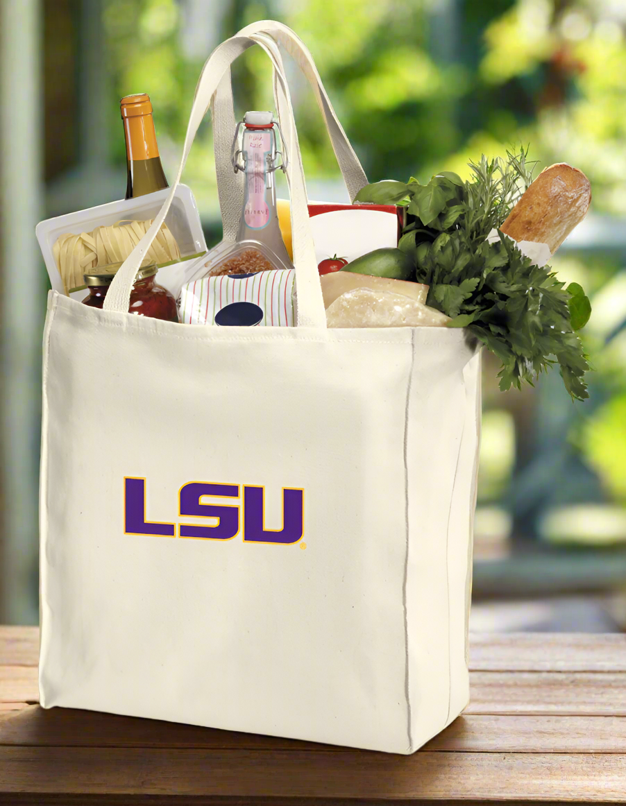 LSU Tigers Grocery Shopping Bag LSU Reusable Cotton Bag