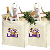 LSU Grocery Shopping Bags 2 PC SET LSU Tigers Reusable Cotton Bags