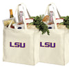 LSU Tigers Grocery Shopping Bags 2 PC SET LSU Reusable Cotton Bags