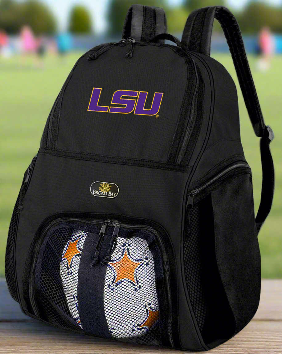 LSU Tigers Soccer Ball Backpack or LSU Volleyball Sports Gear Bag