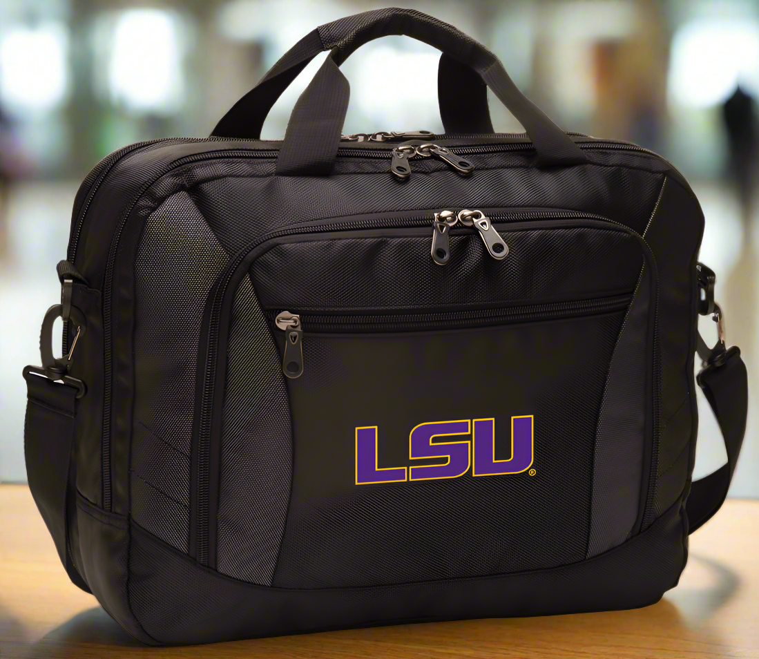 LSU Tigers Laptop Messenger Bag LSU Computer Briefcase Bag