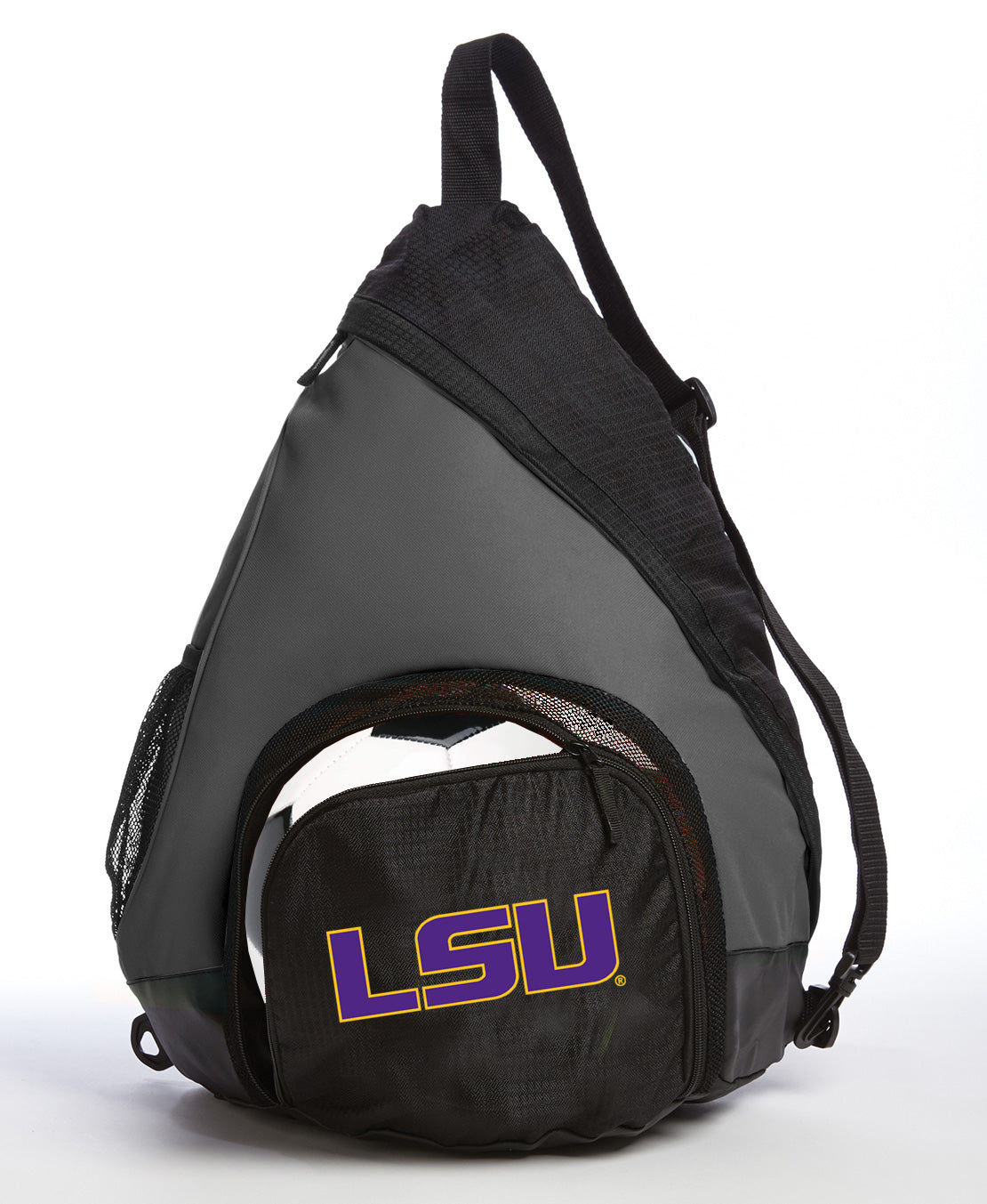 LSU Tigers Sling Backpack LSU Bag with Soccer Ball or Volleyball Bag Sports Gear Compartment Practice Bag