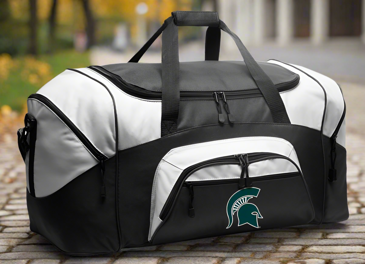 Michigan State Duffel Bag Large MSU Spartans Suitcase Luggage Bag