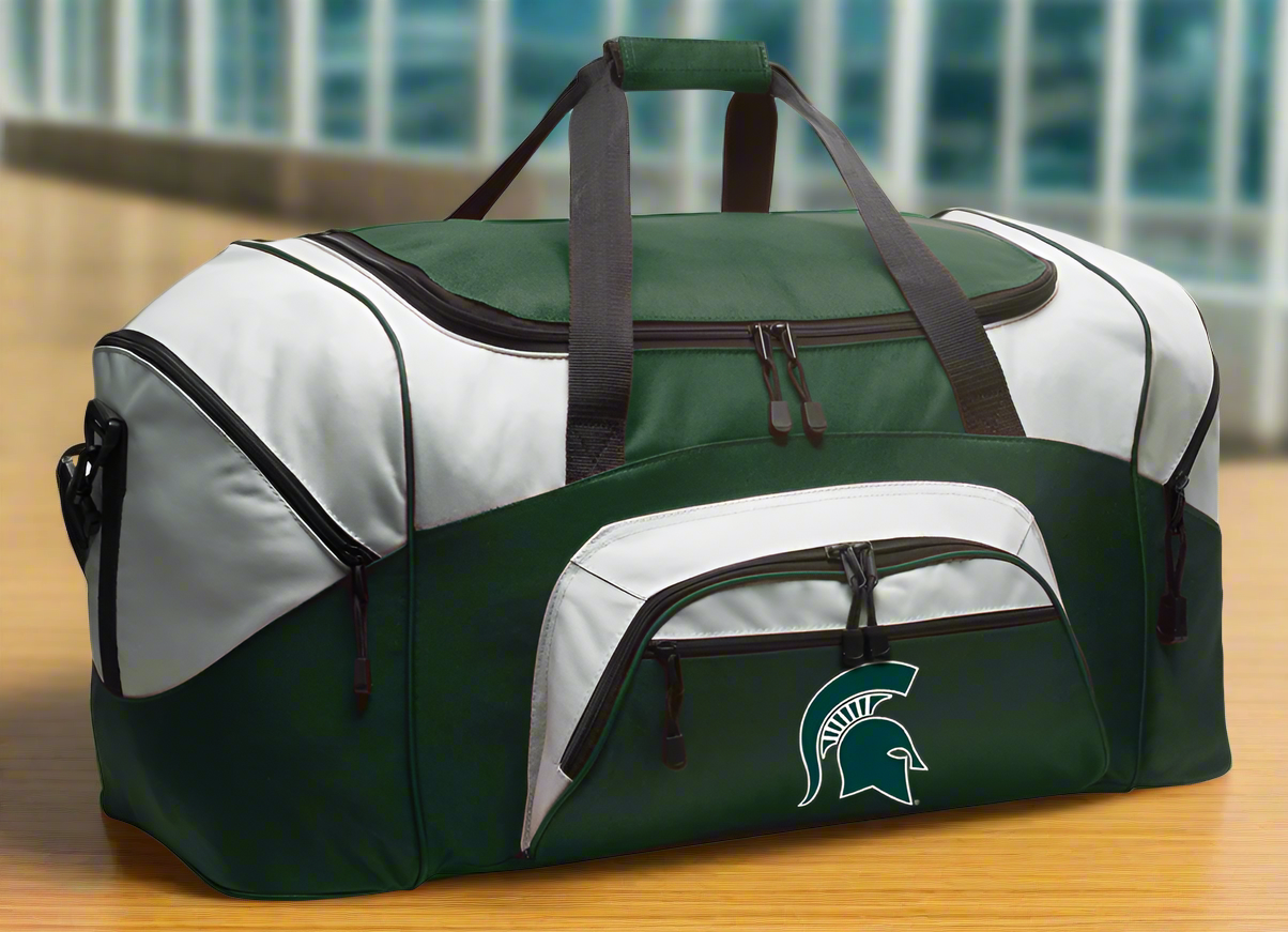 Michigan State Duffel Bag Large MSU Spartans Suitcase Luggage Bag