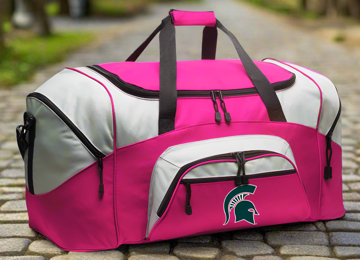 Michigan State Duffel Bag Large MSU Spartans Suitcase Luggage Bag