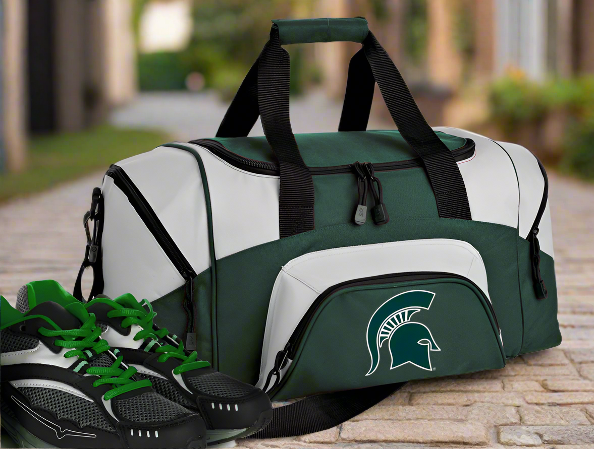 Michigan State Small Duffel Bag MSU Spartans Carryon Suitcase or Gym Bag