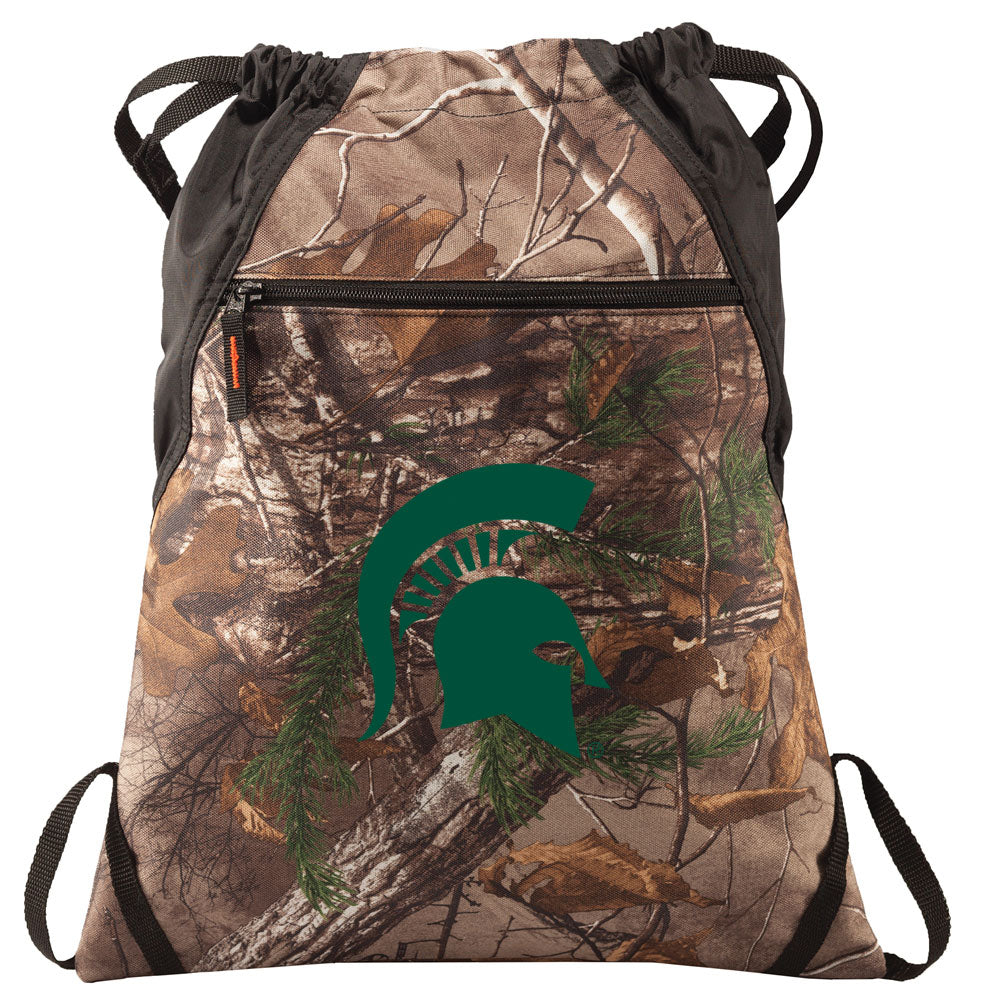 Michigan State Camo Cinch Pack MSU Spartans Drawstring Backpack Bag