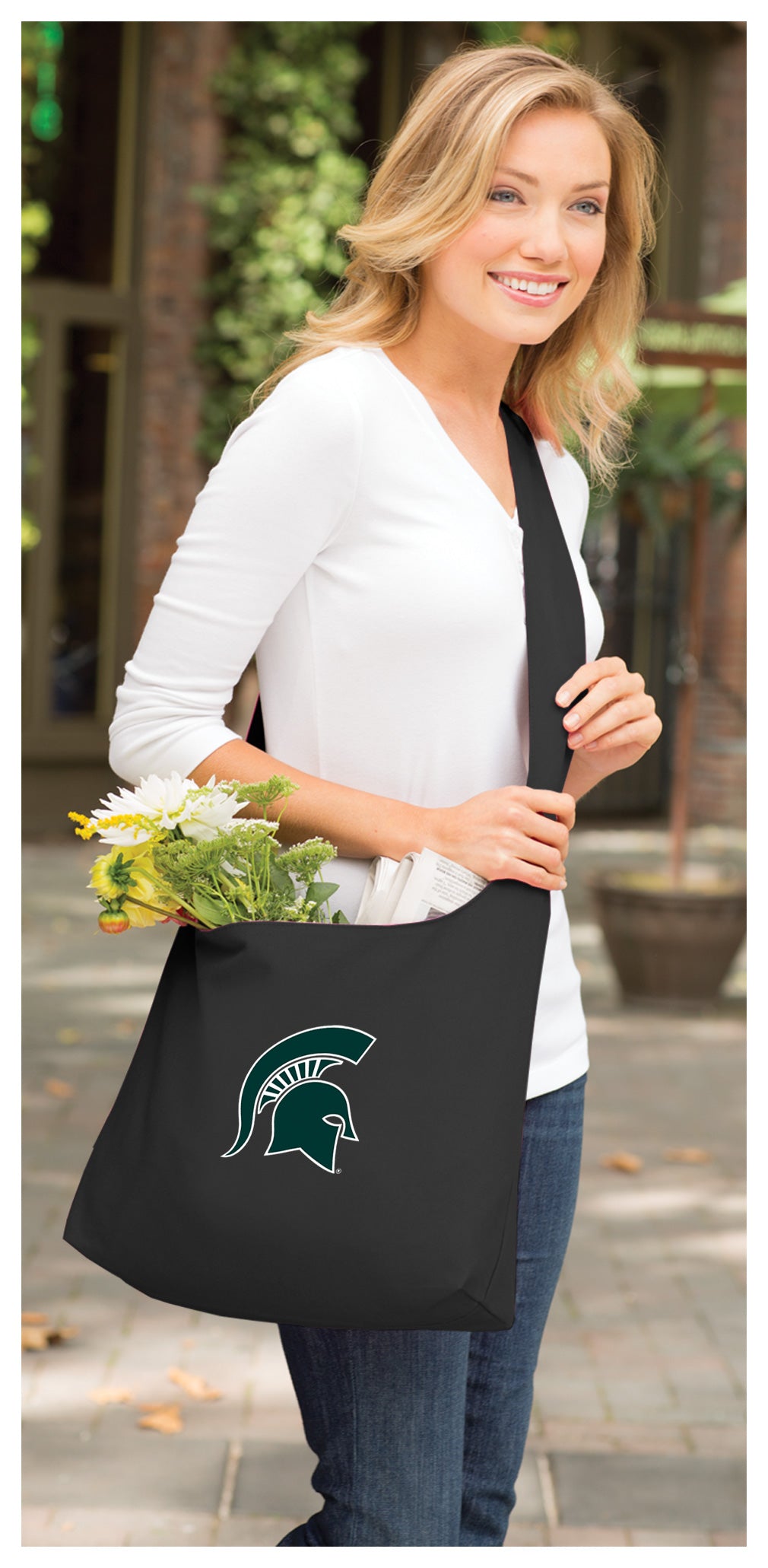 Michigan State Cross Body Bag MSU Spartans Shoulder Tote Bag - Sling Style