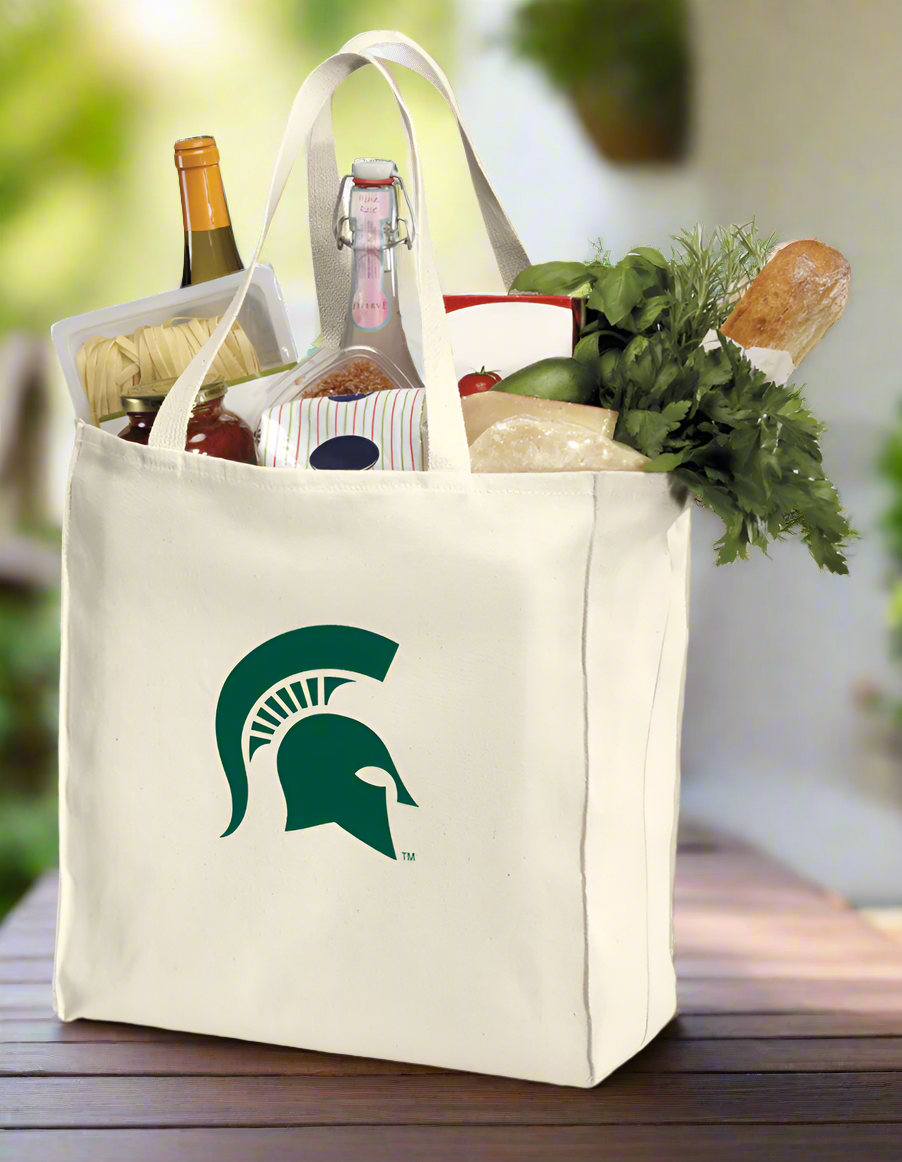 Michigan State Grocery Shopping Bag MSU Spartans Reusable Cotton Bag