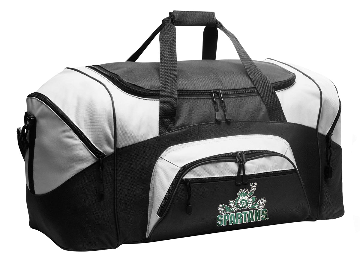 Michigan State Large Duffel Bag MSU Peace Frog Suitcase Luggage Bag