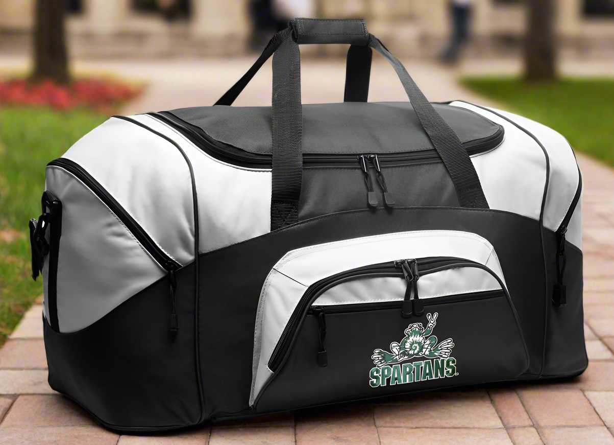 Michigan State Large Duffel Bag MSU Peace Frog Suitcase Luggage Bag