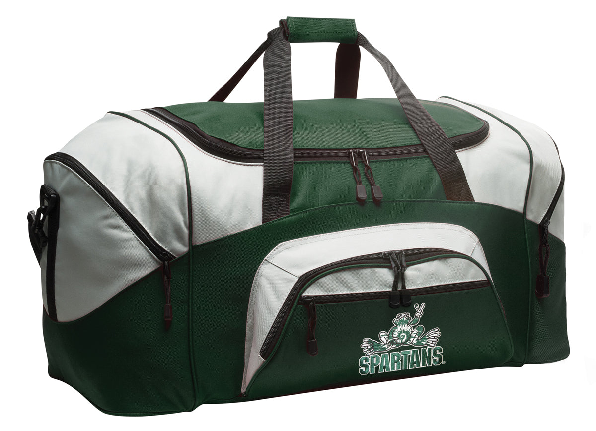 Michigan State Large Duffel Bag MSU Peace Frog Suitcase Luggage Bag