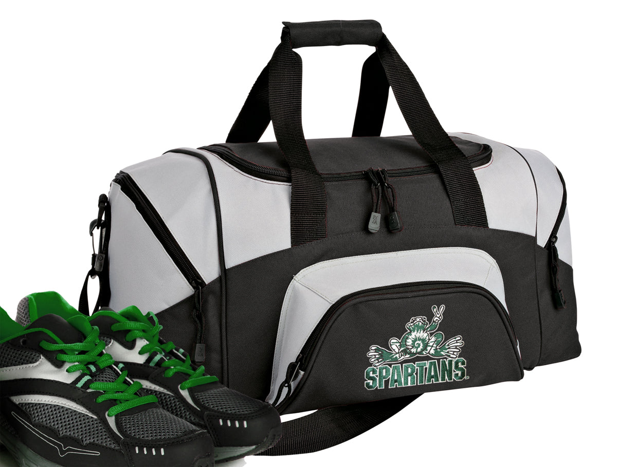 Michigan State Small Duffel Bag MSU Peace Frog Carryon Suitcase or Gym Bag