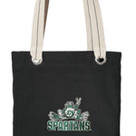 Michigan State Tote Bag MSU Peace Frog Deluxe Canvas Shoulder Bag