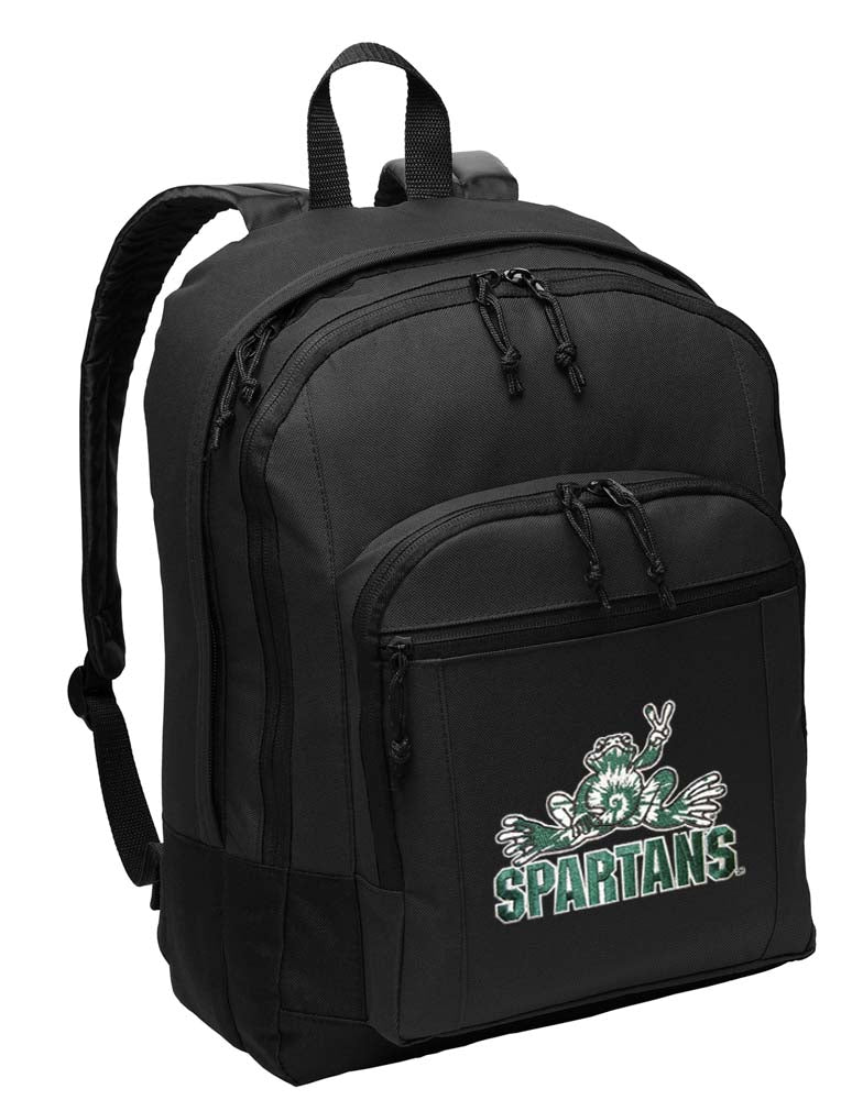 Michigan State Backpack MSU Peace Frog Medium Classic Style Backpack