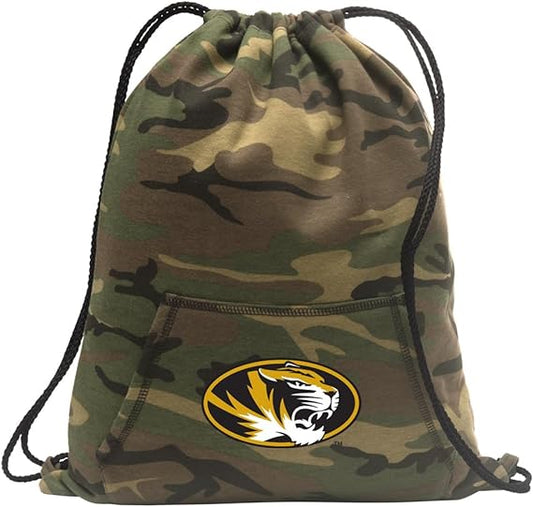 University of Missouri Camo Drawstring Backpack Mizzou Hoody Style Cinch Pack Bag