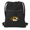 University of Missouri Canvas Drawstring Backpack Mizzou Cotton Cinch Pack Bag