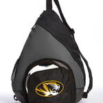 University of Missouri Sling Backpack Mizzou Bag with Soccer Ball or Volleyball Bag Sports Gear Compartment Practice Bag