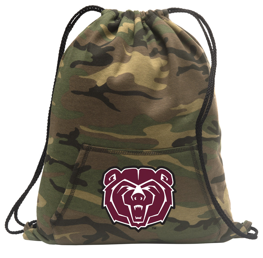 Missouri State University Camo Drawstring Backpack Missouri State Bears Hoody Style Cinch Pack Bag