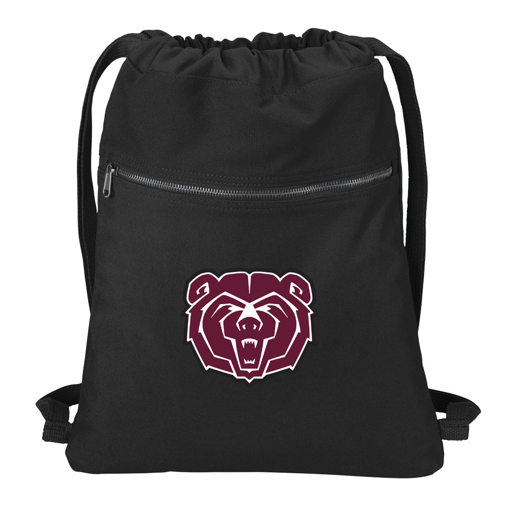 Missouri State University Canvas Drawstring Backpack Missouri State Bears Cotton Cinch Pack Bag