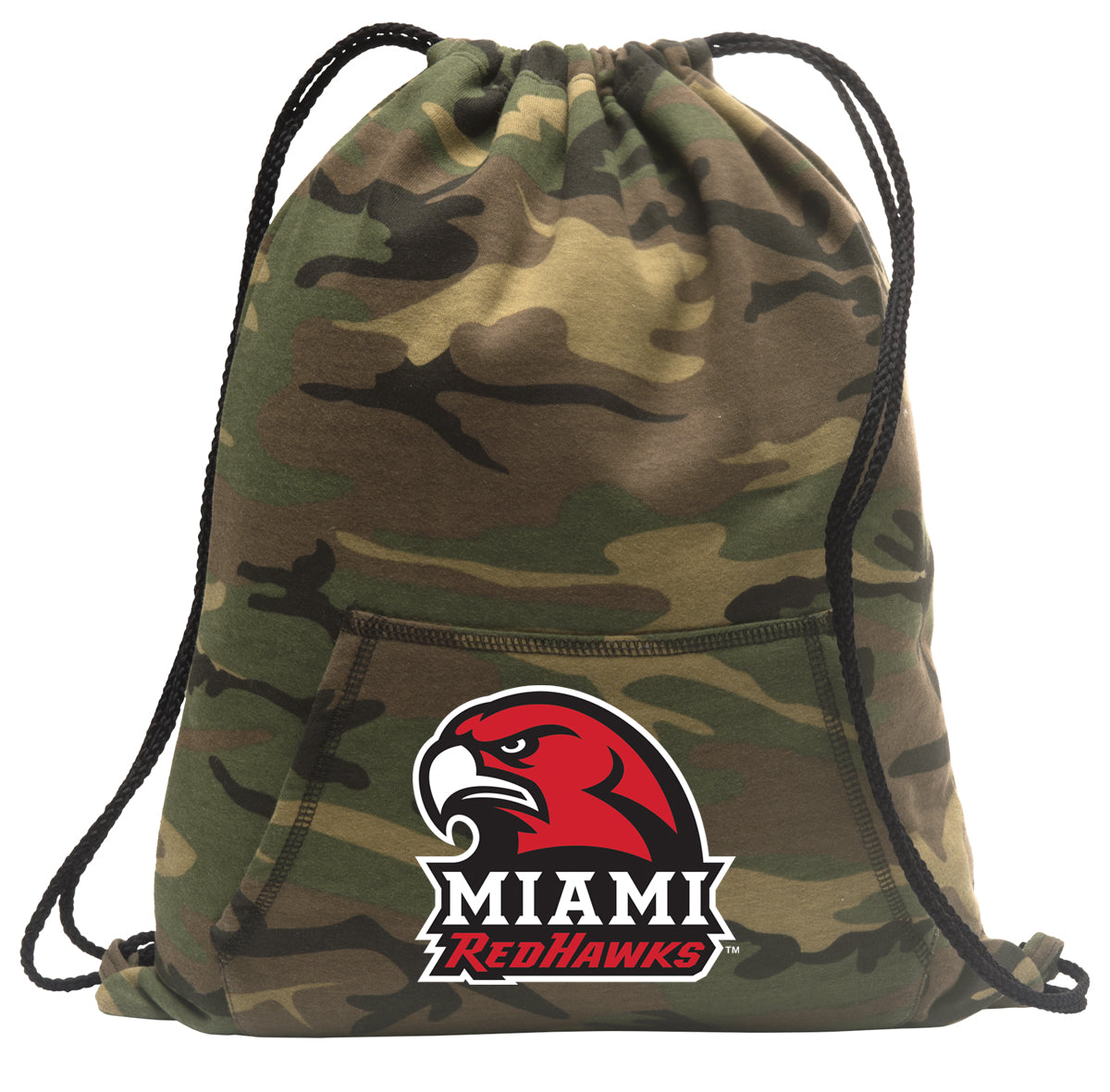 Miami University Camo Drawstring Backpack Miami University RedHawks Hoody Style Cinch Pack Bag