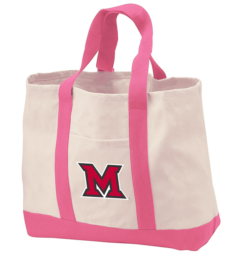 Miami University Canvas Tote Bag Miami University RedHawks Classic Tote