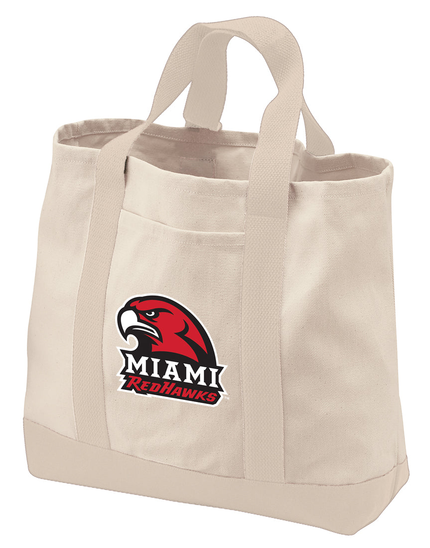 Miami University Canvas Tote Bag Miami University RedHawks Classic Tote