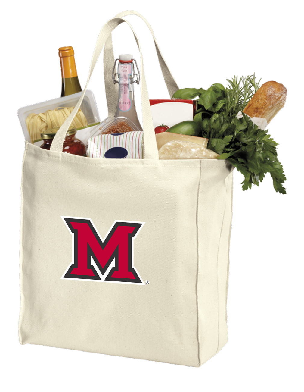 Miami University Grocery Shopping Bag Miami of Ohio Reusable Cotton Bag