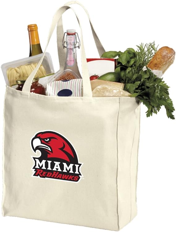 Miami University Grocery Shopping Bag Miami University RedHawks Reusable Cotton Bag