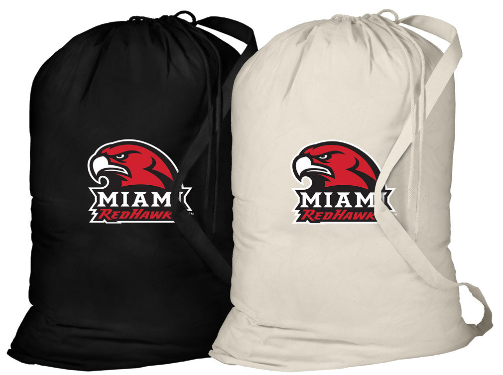 Miami University Laundry Bags 2 PC Set Miami University RedHawks Clothes Bags