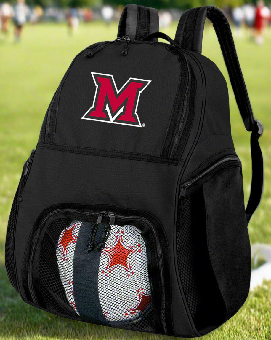 Miami University Soccer Ball Backpack or Miami of Ohio Volleyball Sports Gear Bag