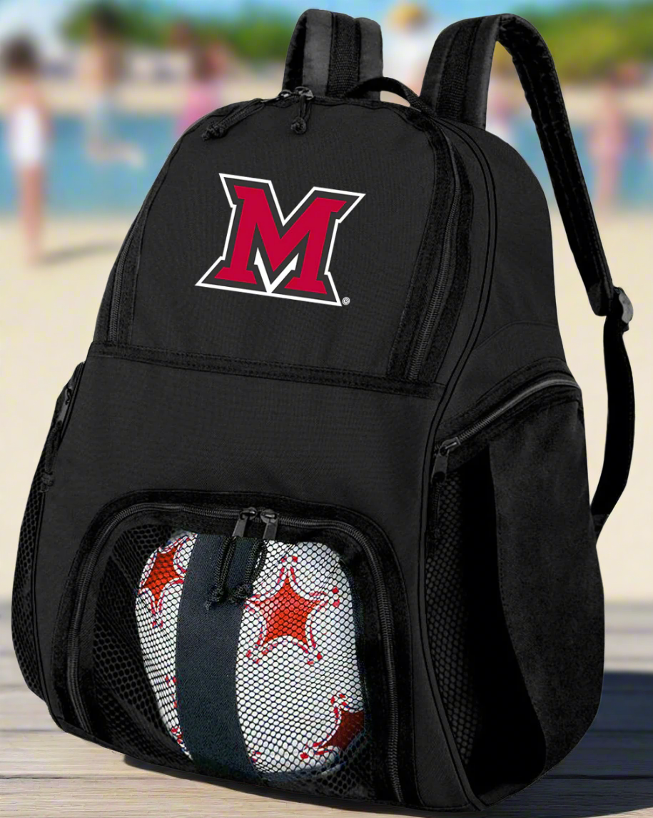 Miami University Soccer Ball Backpack or Miami of Ohio Volleyball Sports Gear Bag