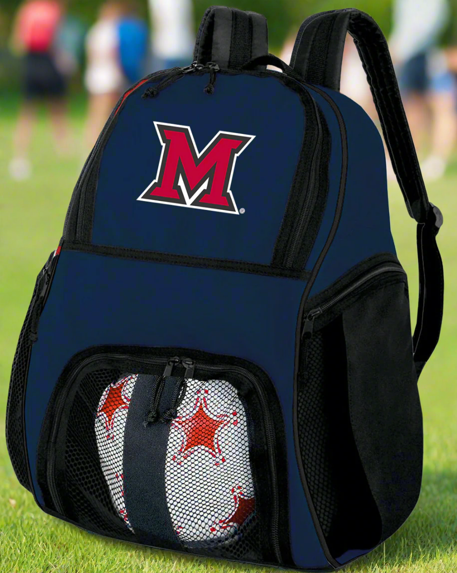 Miami University Soccer Ball Backpack or Miami of Ohio Volleyball Sports Gear Bag